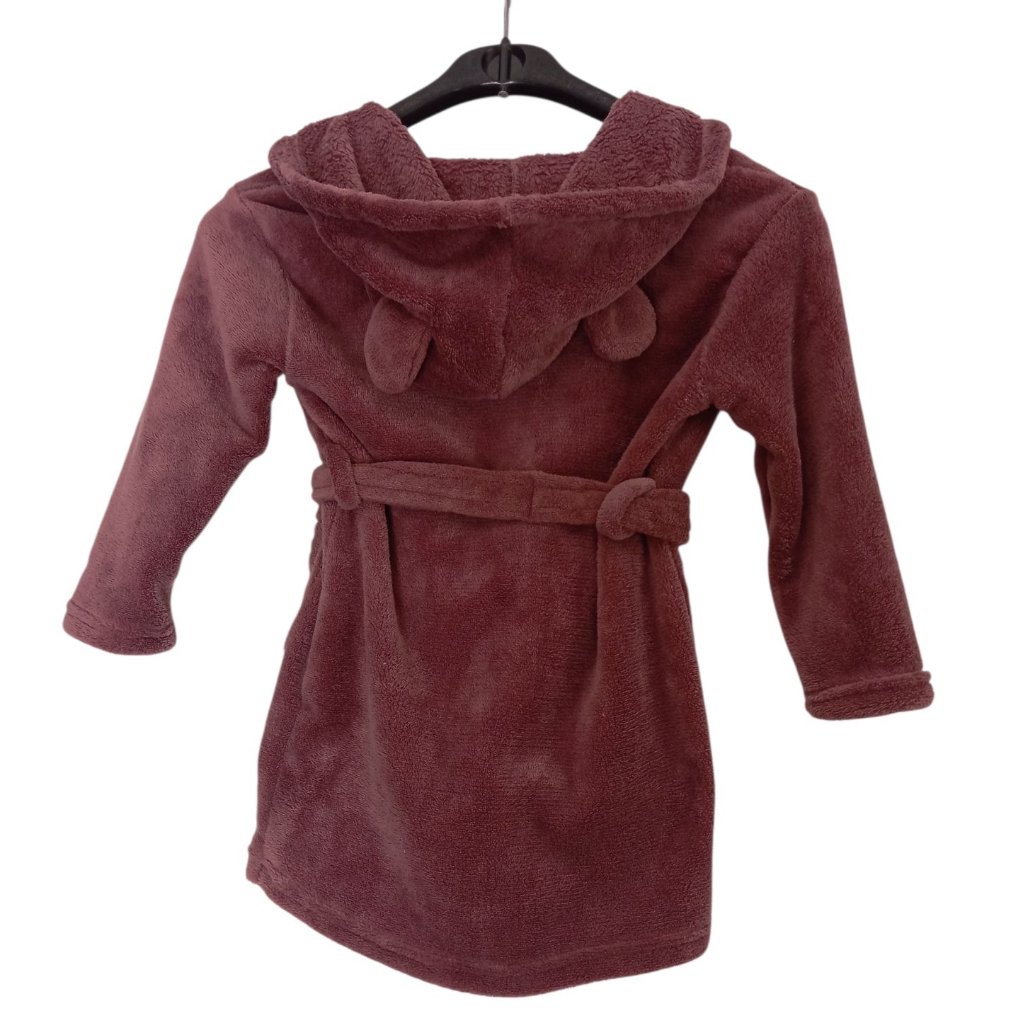 Peignoir Enfant à Capuche Tout Doux – Robe de Chambre avec Ceinture et Poches – Bleu Marine ou Violet Bordeaux – 3, 5 et 6 Ans