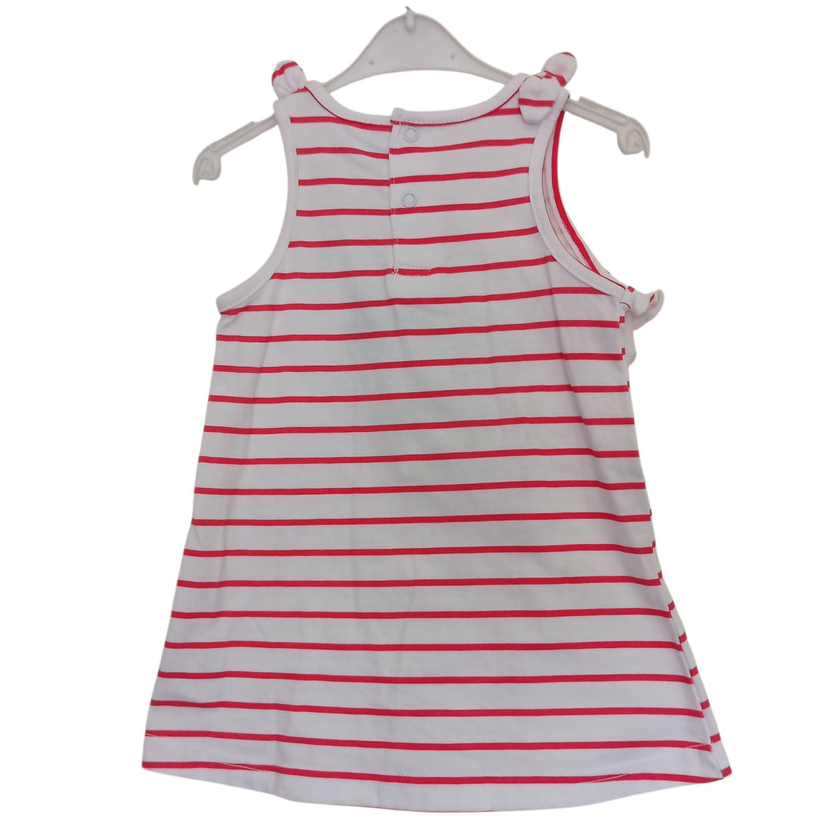 Robe bébé fille Disney Baby Minnie Mouse blanche à rayures rouges – 9 mois