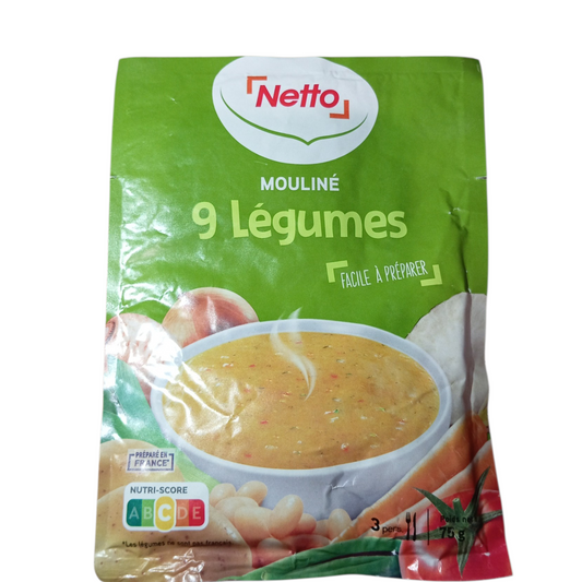 Lot de 4 sachets soupe moulinée 9 légumes Netto – Soupe facile et rapide à préparer