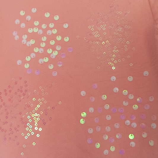 Sweat Rose à Sequins ELDYS Fille 6 Ans – 100 % Coton – Pull Enfant Brillant pour la Rentrée Scolaire