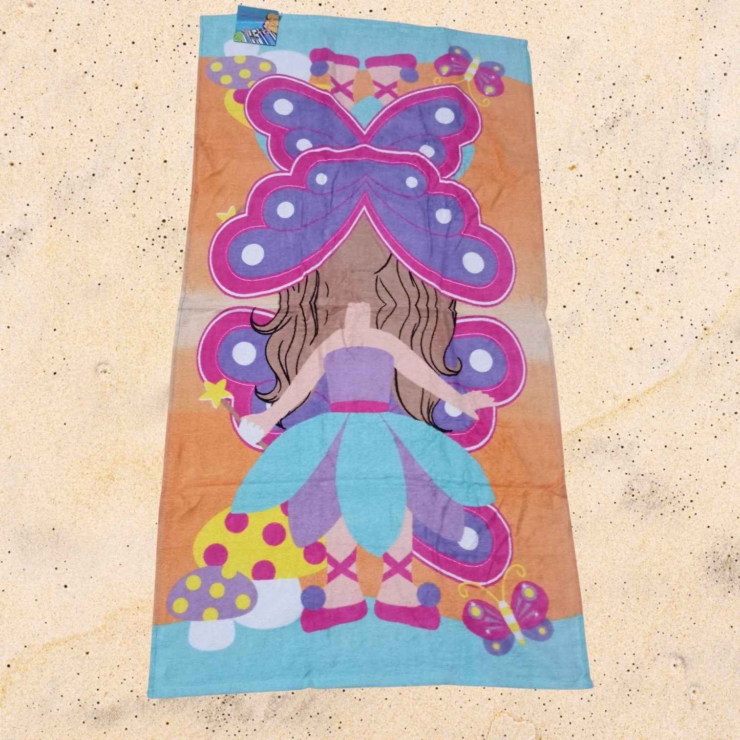 Serviette de Plage Fée Papillon 60 x 120 cm – 100 % Coton