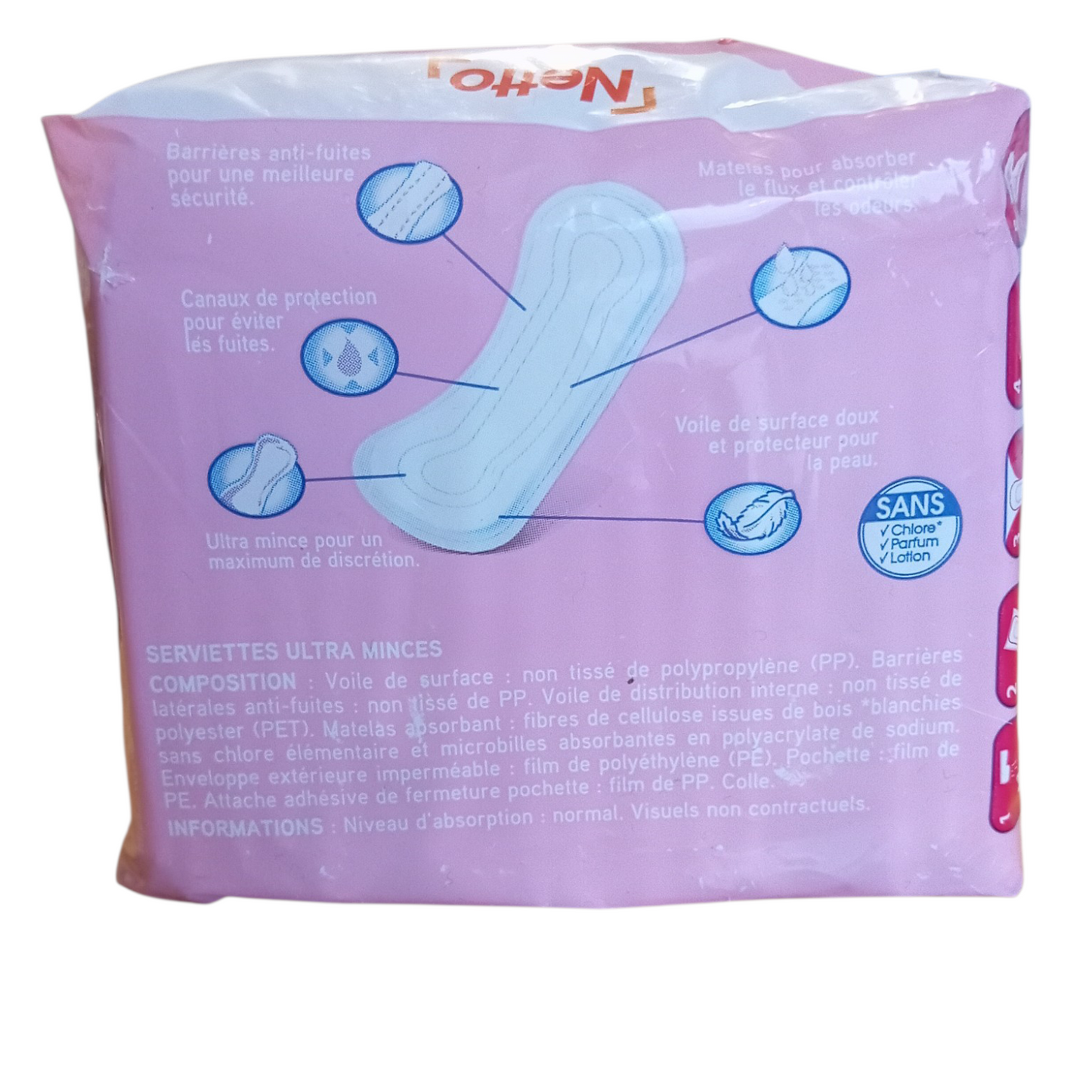 Serviettes hygiéniques ultra minces hypoallergéniques flux normal Fabriquées en France (X16)