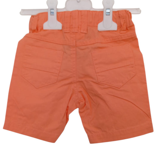 Short Bébé Corail Pommette 100 % Coton – Taille Ajustable – 6 à 18 Mois