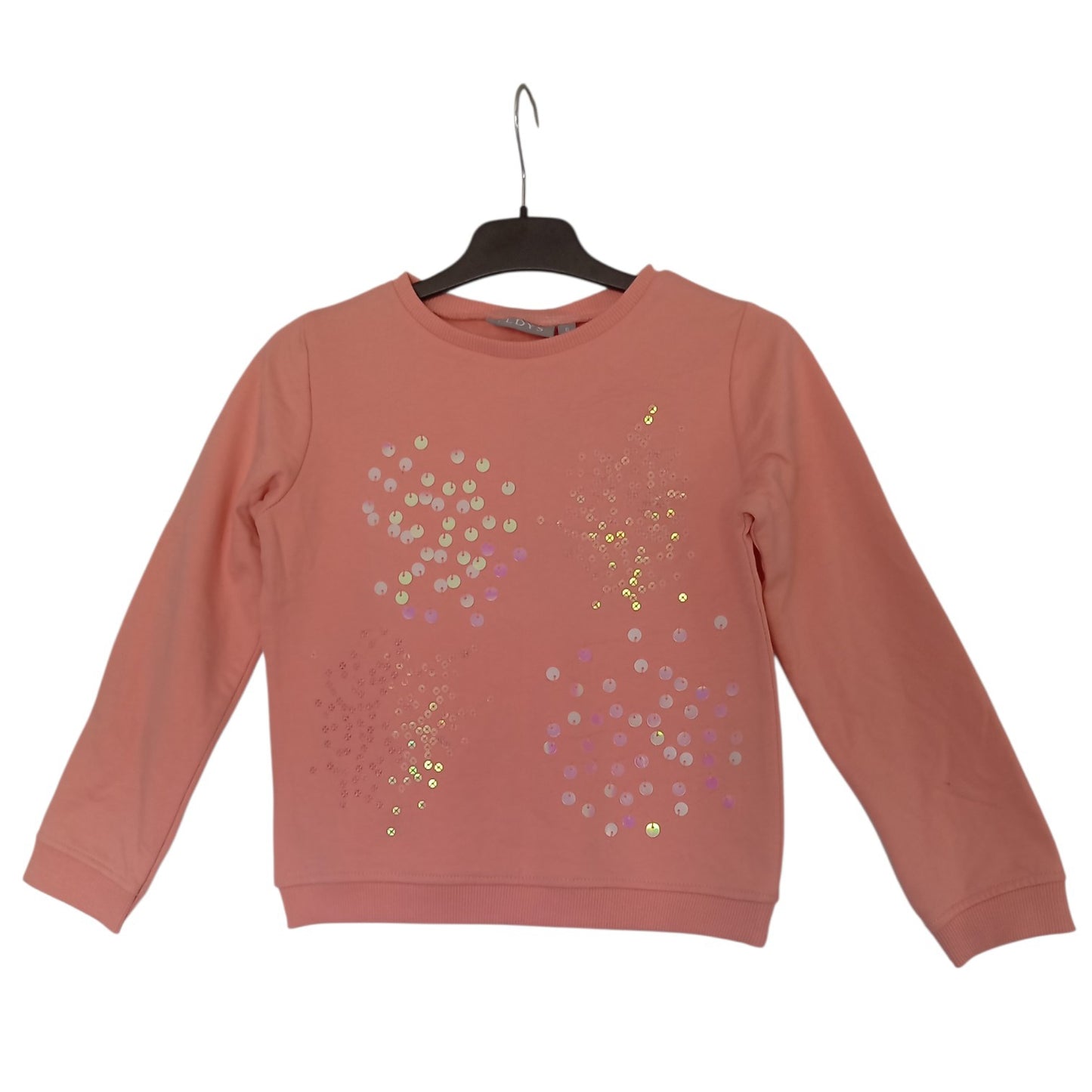 Sweat Rose à Sequins ELDYS Fille 6 Ans – 100 % Coton – Pull Enfant Brillant pour la Rentrée Scolaire