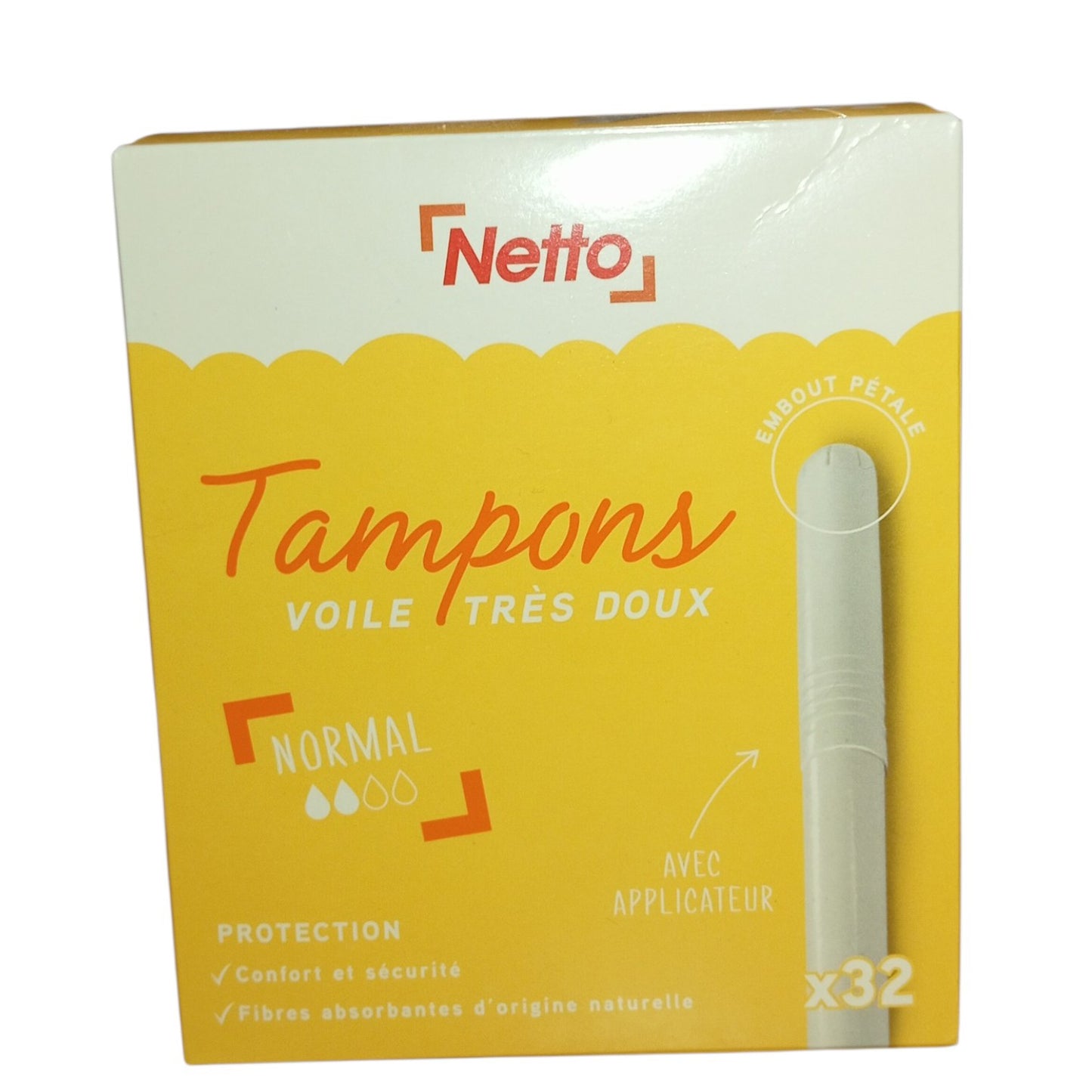 Tampons Voile Très Doux Flux Normal Netto x32 – Avec ou Sans Applicateur