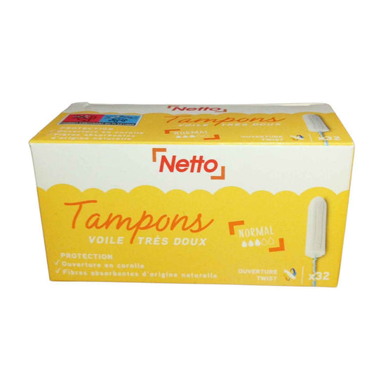 Tampons Voile Très Doux Flux Normal Netto x32 – Avec ou Sans Applicateur