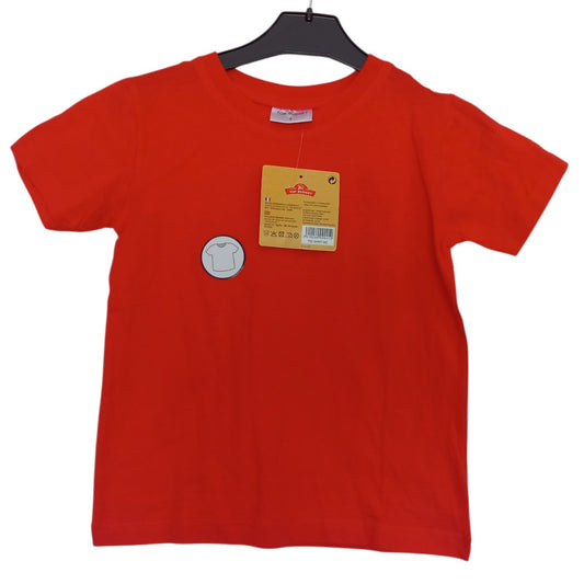 T-shirt Basic Enfant à Manches Courtes – 100 % Coton – Blanc ou Rouge – Garçon et Fille – Tailles 3, 5, 6 et 10 Ans