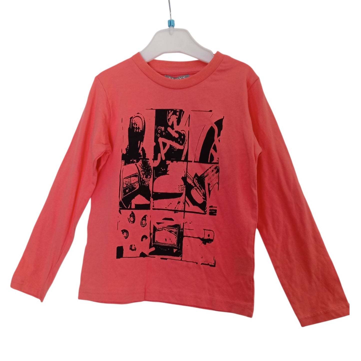 T-shirt Enfant Corail à Manches Longues Eldys – 100 % Coton – Tailles 5 Ans et 6 Ans