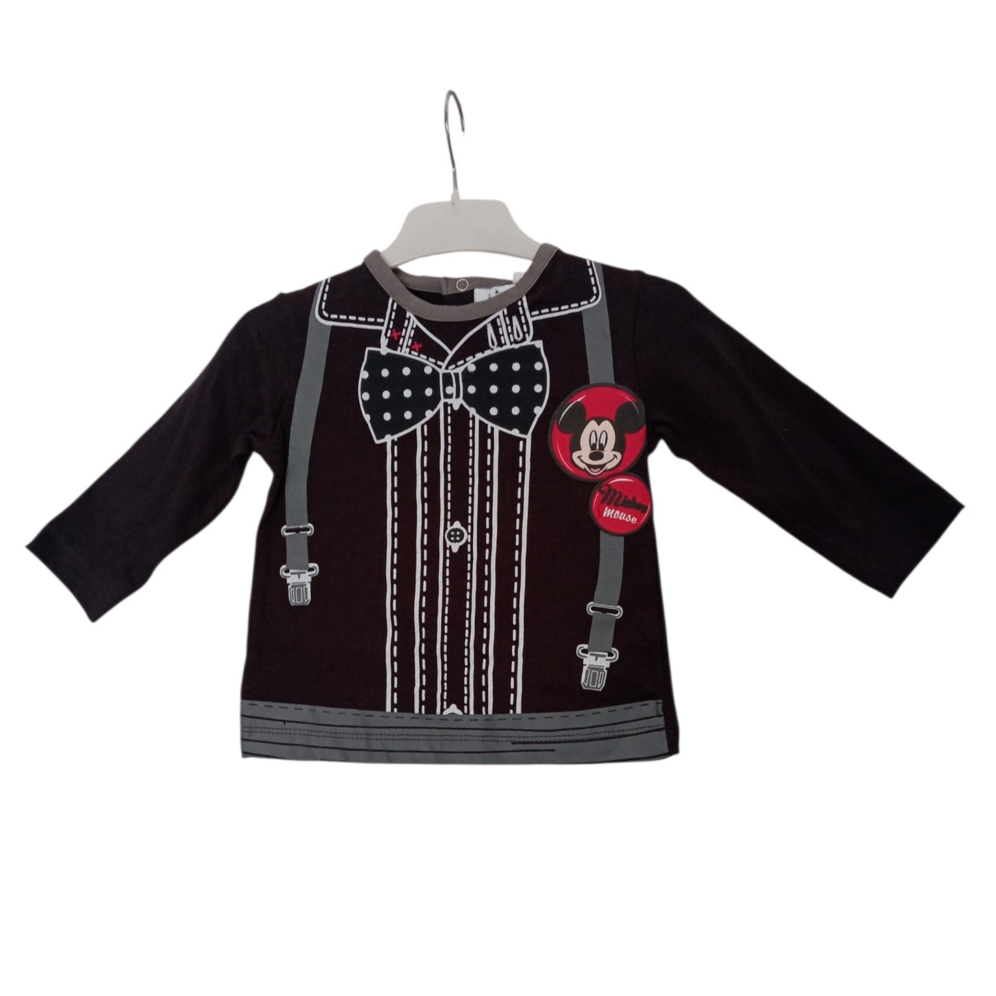 T-shirt Bébé Garçon Manches Longues Mickey Disney – 100 % Coton – 6 et 23 Mois – 3 €