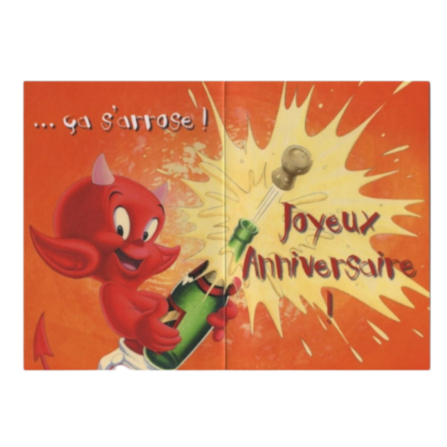 Carte anniversaire diablotin avec enveloppe