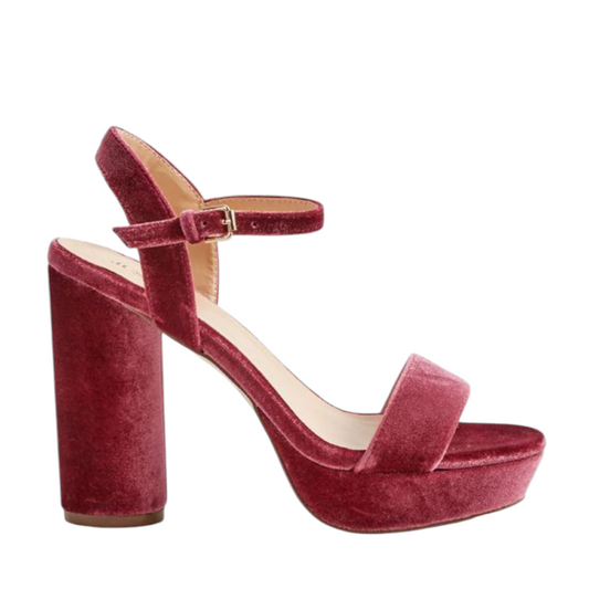 Sandales à Talon Haut JustFab Karlye Rosette en Simili Daim – Taille 42