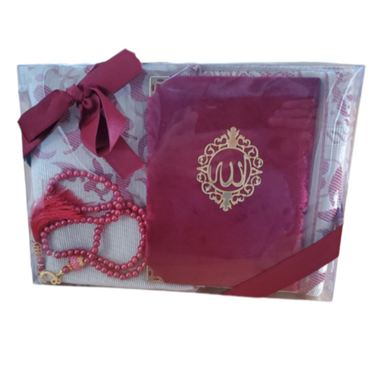 Coffret Tapis de Prière + Chapelet + Saint coran