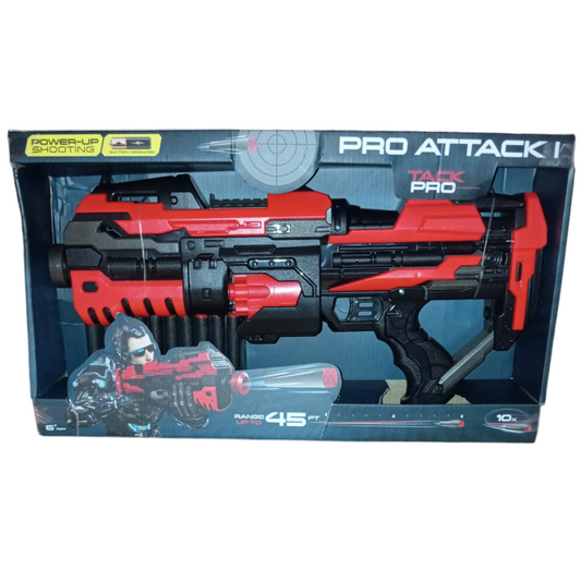 Fusil Pro Attack I Tack Pro lance flechettes noir et rouge