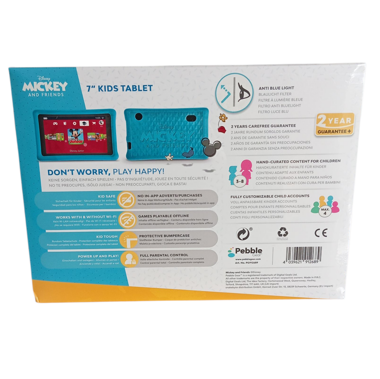 Tablette pour enfants Pebble Gear Disney Mickey et ses amis 7 pouces – 16 Go