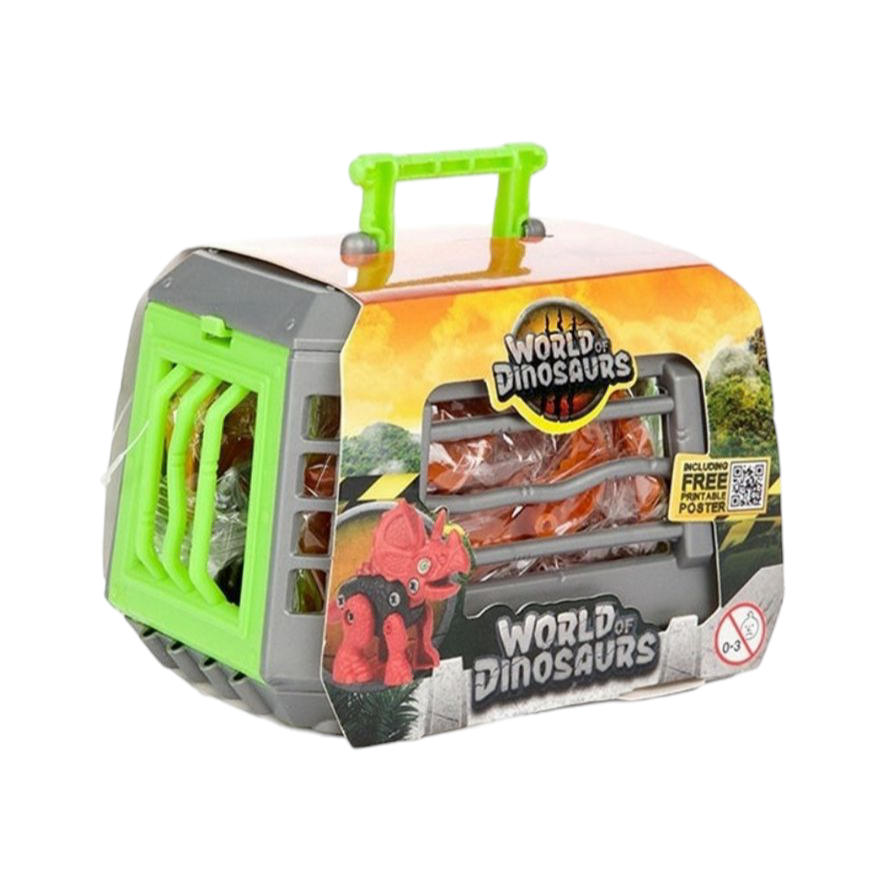 World of Dinosaurs – Construisez Votre Dinosaure avec Cage et Tournevis (Variante Aléatoire)