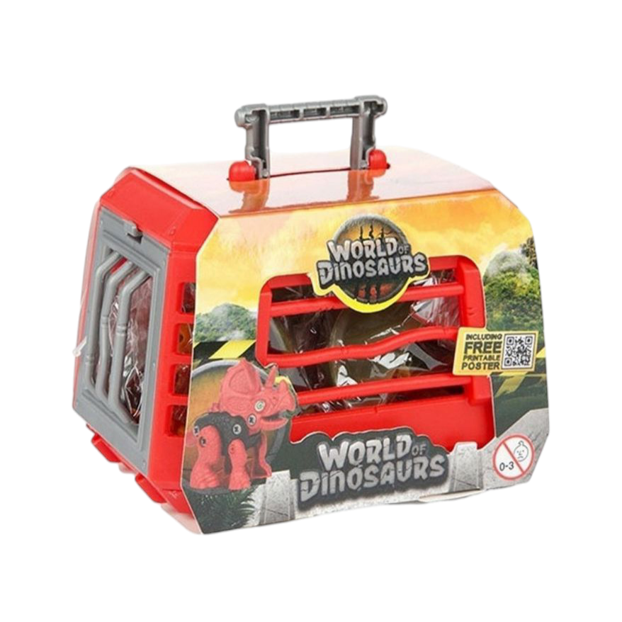 World of Dinosaurs – Construisez Votre Dinosaure avec Cage et Tournevis (Variante Aléatoire)