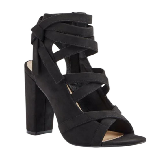 Sandales à talon JustFab Davina Noir – Taille 40,5 – Talon 10 cm Femme