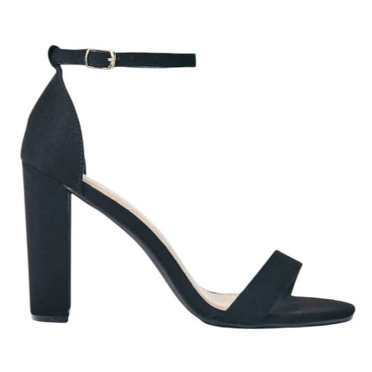 Sandales à Talon Noir JustFab Tempeste Taille 42 – Talon 10 cm – Élégance et Confort