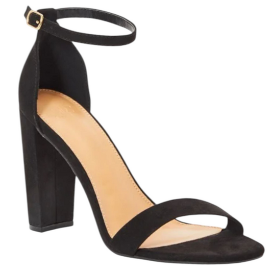 Sandales à Talon Noir JustFab Tempeste Taille 42 – Talon 10 cm – Élégance et Confort