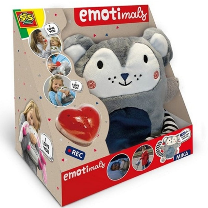 Peluches Emotimals SES avec enregistreur vocal Mika ou Lenny