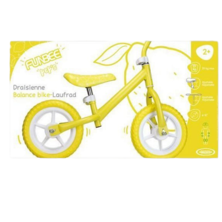 Vélo d'équilibre Draisienne jaune dès 2 ans